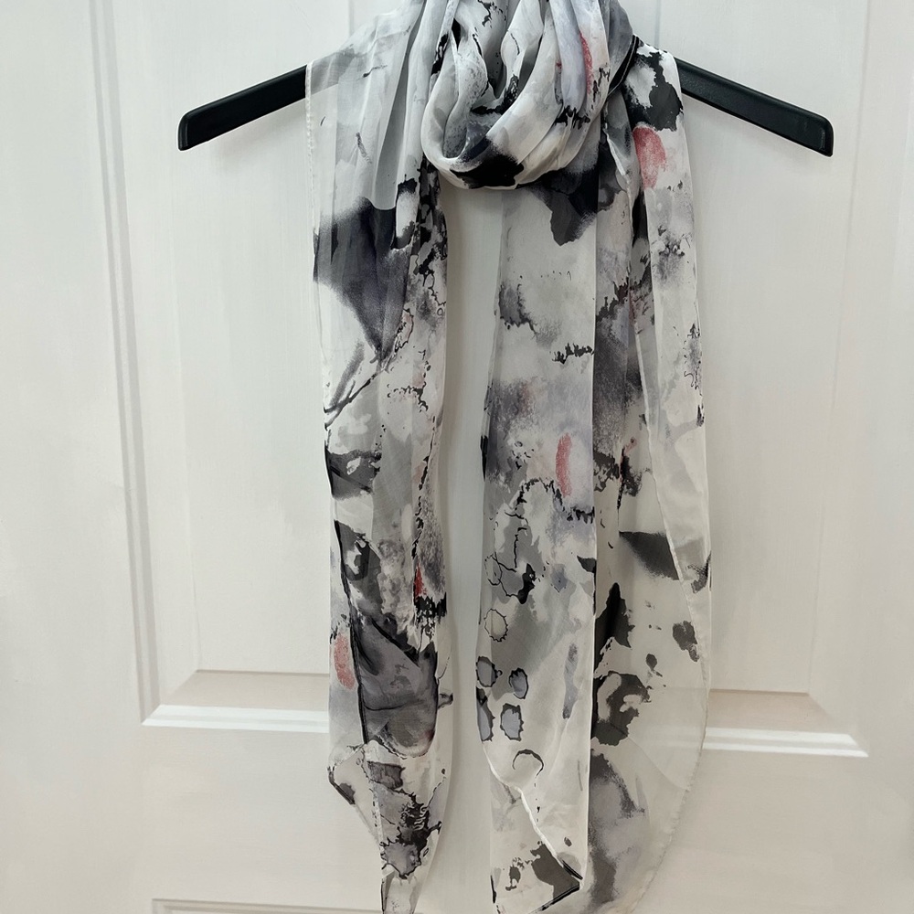 Cocoon House Elegant Black and Gray Women's Silk Scarf
